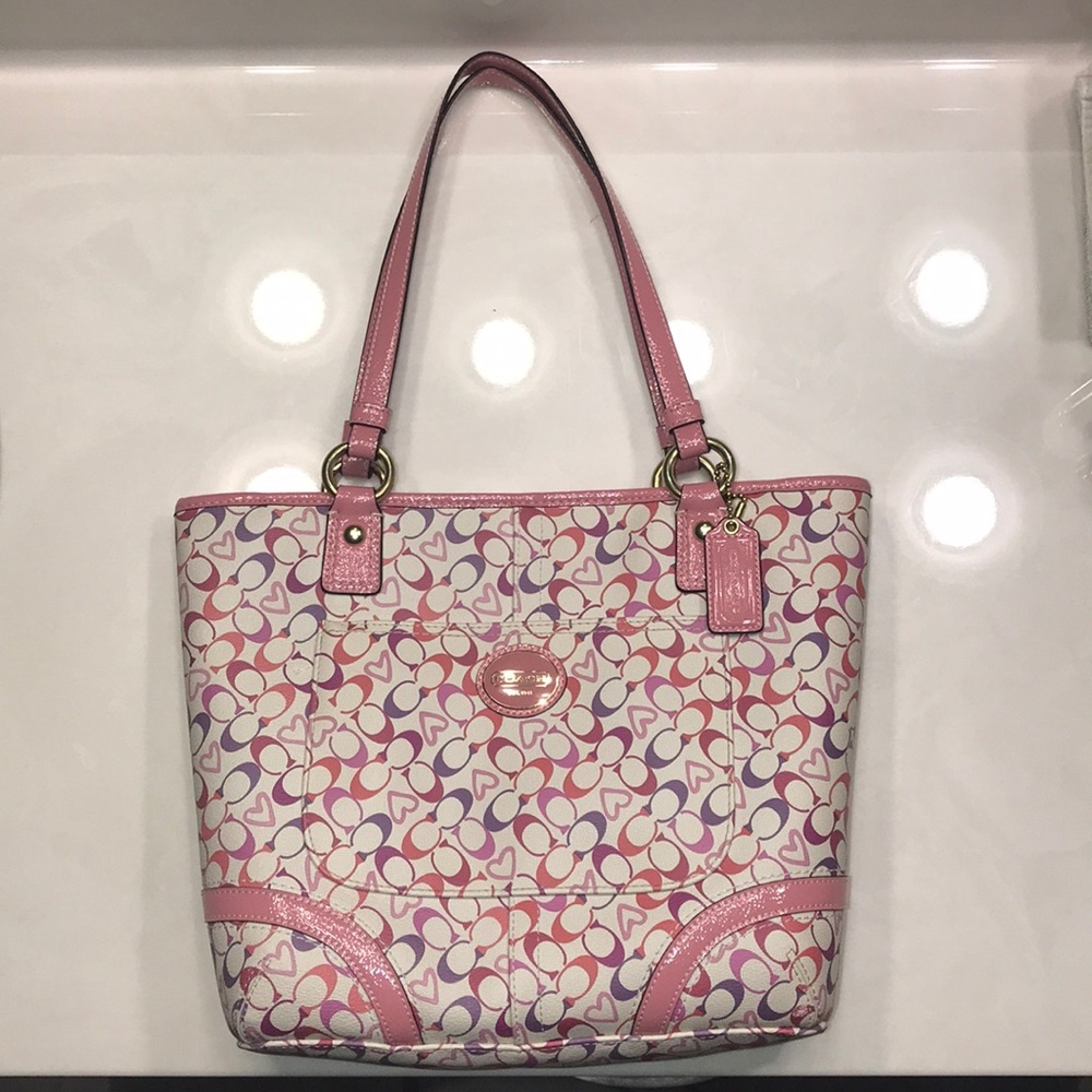 Coach Heritage Bias Heart Tote